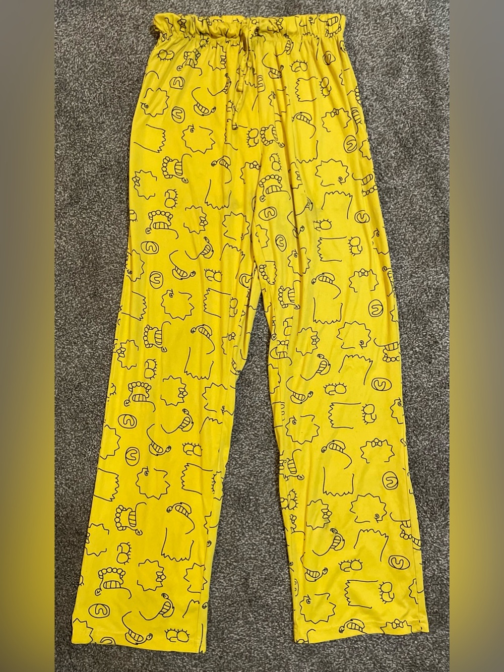 MAD Engine The Simposns Yellow Cartoon Print Men's Pajama Pants